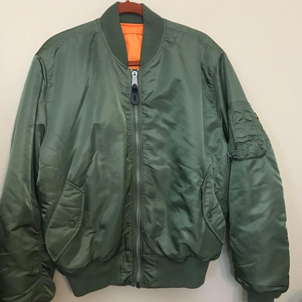 Alpha Industries Green Army Bomber Jacket Large